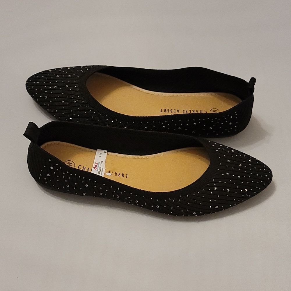 BRAND NEW CHARLES ALBERT STUDDED EMBELLISHMENTS POINTED TOE WOMEN'S FLAT - Picture 5 of 16